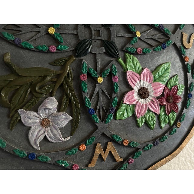 Vintage Gothic Revival Floral Quatrefoil Wall Plaque For Sale In Los Angeles - Image 6 of 12