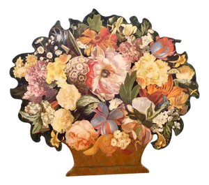 Art Deco Floral Collage Screen, 1930s