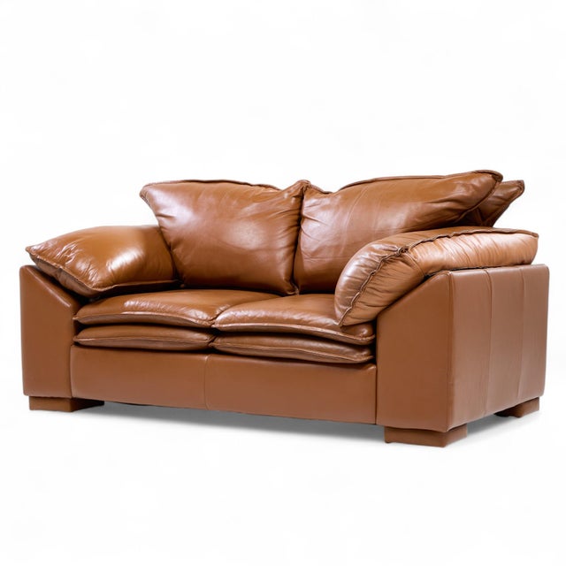 Mid-Century Modern Niels Eilersen Monza Mid Century Danish Leather Two-Seat Loveseat Sofa For Sale - Image 3 of 7