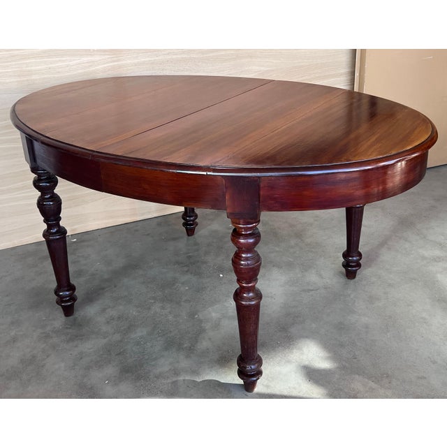 Antique Spanish Oval Round Dining Table with Four Legs For Sale - Image 18 of 18
