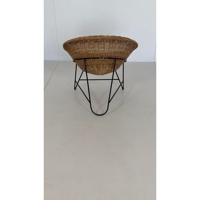 Wood Cone Wicker Chair, 1960s For Sale - Image 7 of 9