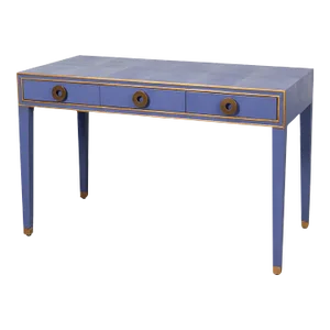 Leather Desk in Marlin Blue