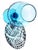 1960s 1960s Empoli Blue Stemmed Optic Glass Vase For Sale - Image 5 of 9