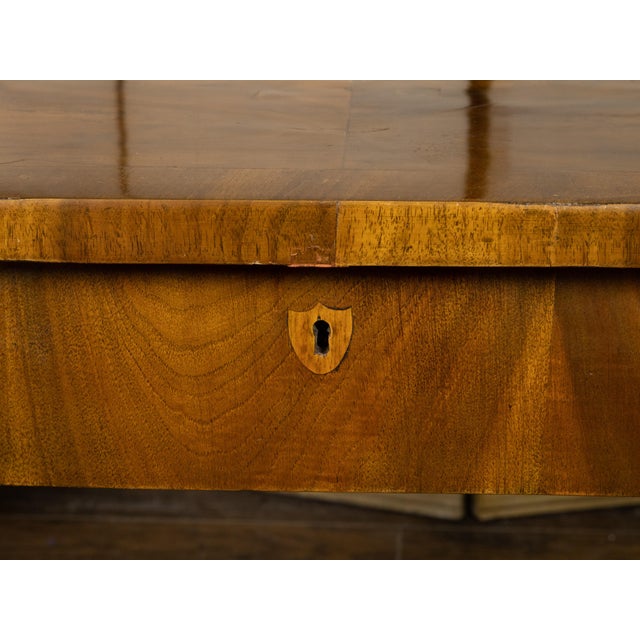 French French 19th Century Walnut Side Table with Quarter Veneer and Single Drawer For Sale - Image 3 of 12