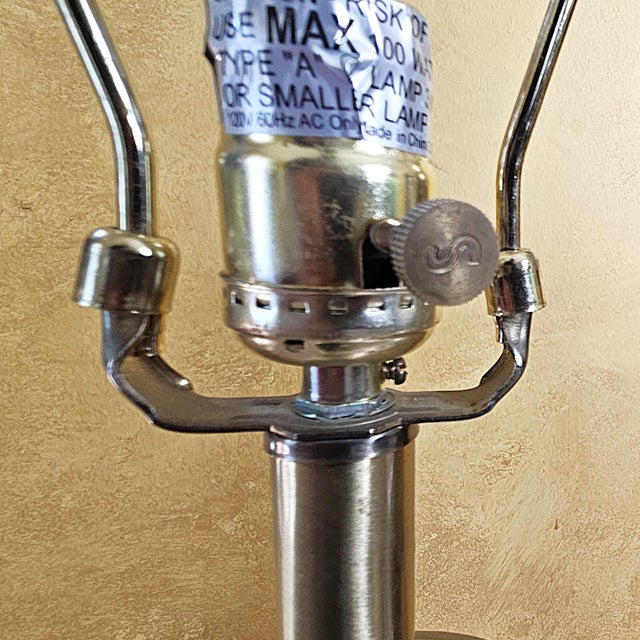 Brass Pair of Vintage Stiffel Brushed Brass Table Lamps With Original Markings, Hollywood Regency Style For Sale - Image 8 of 18