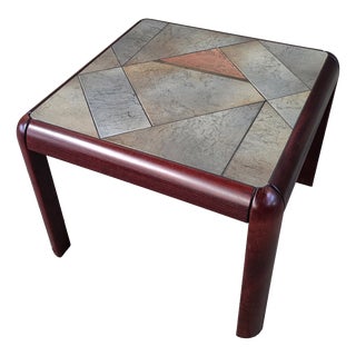 Mid-Century Danish Coffee Table in Teak and Slate, 1970s For Sale
