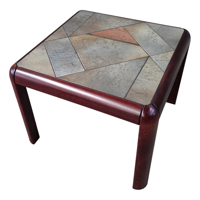 Mid-Century Danish Coffee Table in Teak and Slate, 1970s For Sale