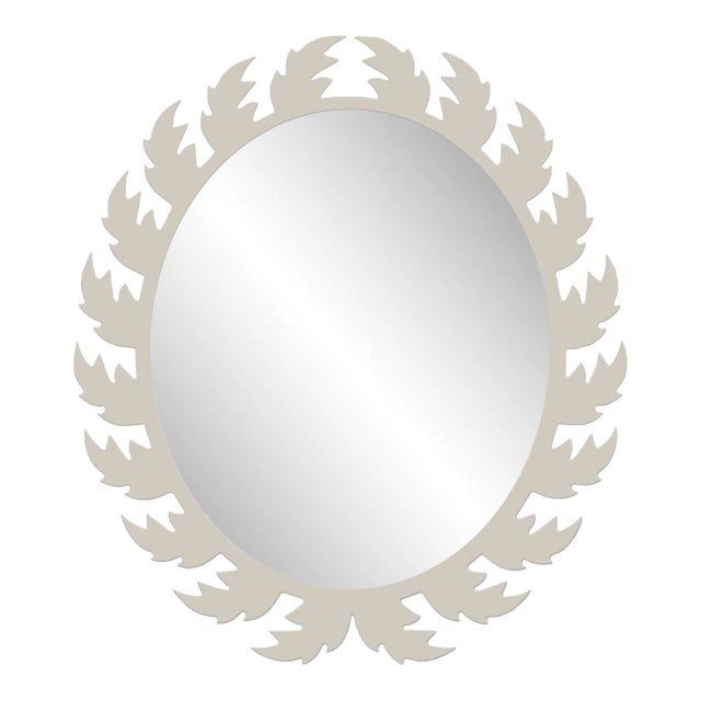 Fleur Home Audubon Oval Mirror in Useful Gray, 26x31 For Sale