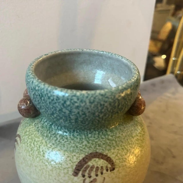 1930s 1930s Art Deco Futurist Hand-Painted Ceramic Vase by Iama Albisola For Sale - Image 5 of 11