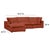 Wood Cali Rust Performance Fabric Modular 4 Piece Sectional For Sale - Image 7 of 8