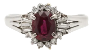 Ruby & Diamond Platinum Ring