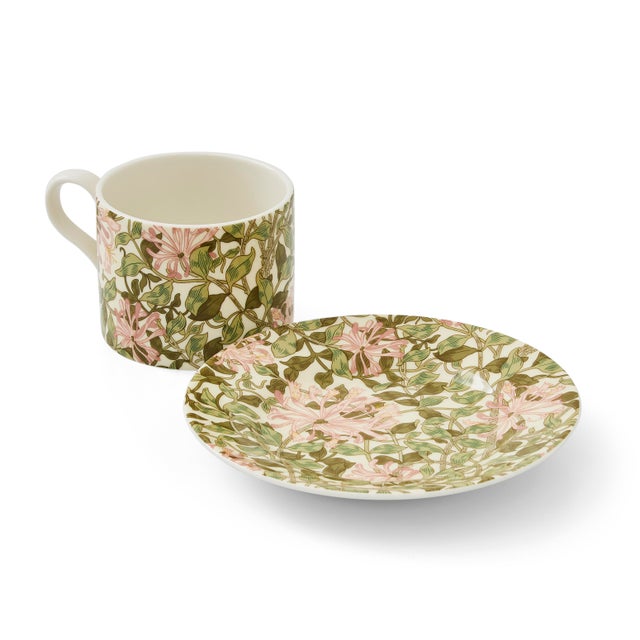Elevate your afternoon tea with our Morris & Co. Honeysuckle Teacup and Saucer Set. Celebrating 160 years of heritage...