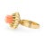 Mid 20th Century Vintage Carved Coral 14k Yellow Gold Cocktail Ring Size 6.25 For Sale - Image 5 of 7
