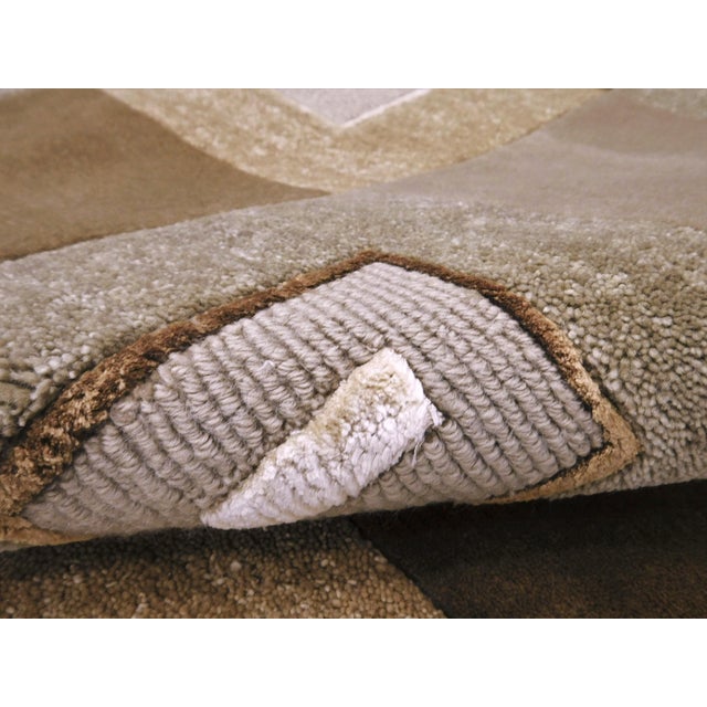 Modern Geometric Checkerboard-Patterned Hand-Knotted Rug. 8'x 10'7" For Sale - Image 12 of 13