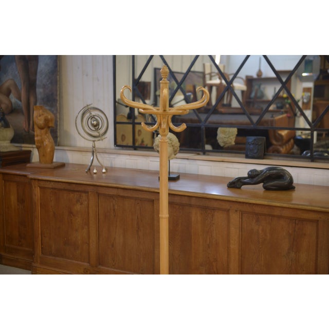 Beige Curved Beechwood Coat Rack, 1970s For Sale - Image 8 of 9