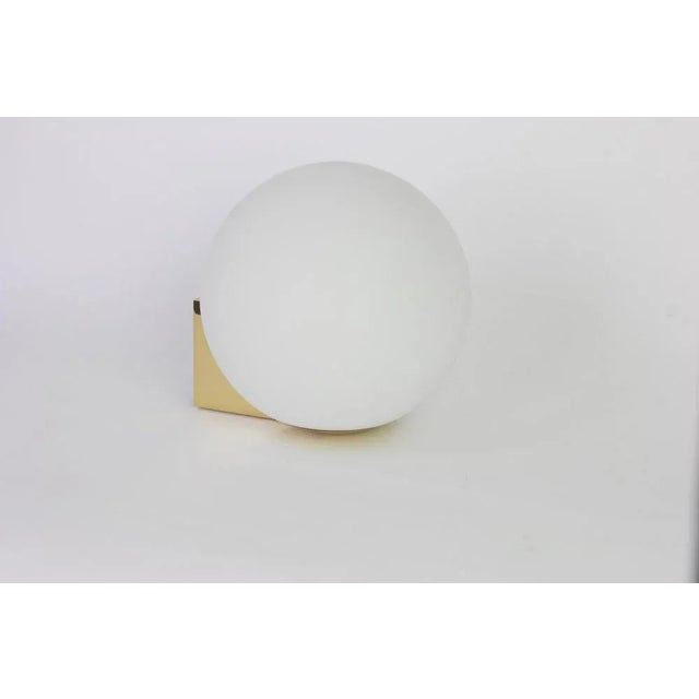 Large German Brass Opal Glass Wall Lights from Limburg, 1970s For Sale - Image 4 of 5