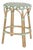 Ballito 24.5 in. Seat Height Oval Rattan Counter Stool with Footrest, French White, Green & Brown For Sale