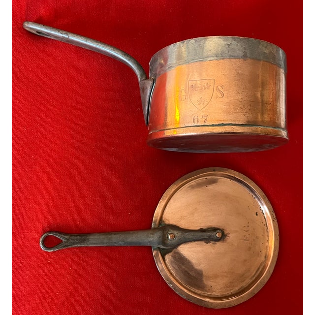 Antique 19th Century English Copper Estate Sauce Pan With Hand Engraved Crest For Sale - Image 13 of 15