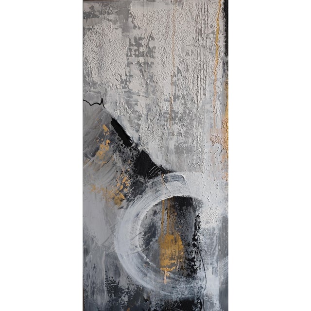Olha Komisaryk. “Everything Flow, Everything Changes” Monochrome Interior Painting — Original Acrylic Painting on Canvas For Sale - Image 10 of 10
