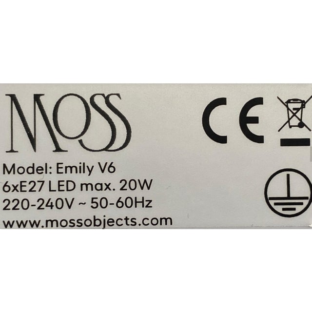 Emily V6 Chandelier Light in Anthracite Semi-Matte Paint by Daniel Becker for Moss Objects For Sale - Image 6 of 7