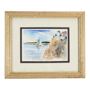 Framed Ray Prosser "Our Quiet Morning, Bass Harbor Head" Watercolor Painting