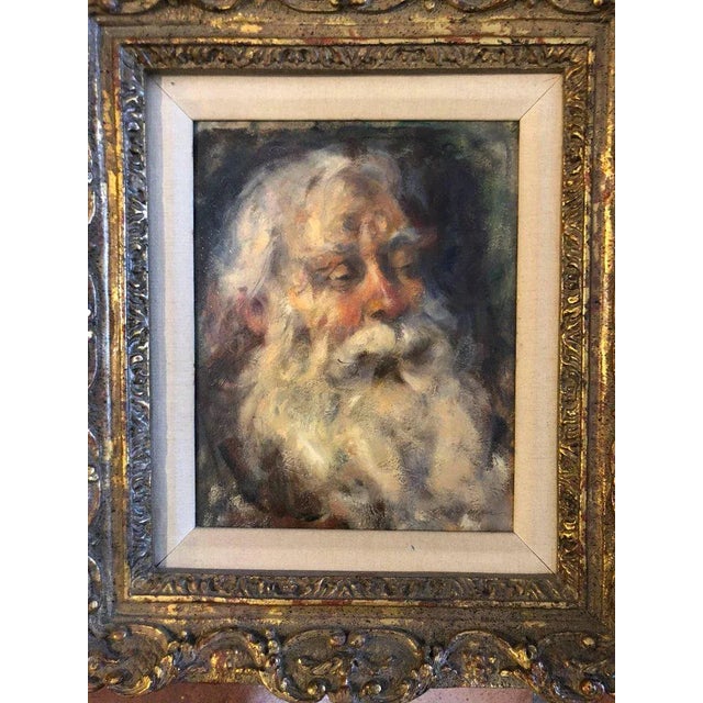 Oil on Board of Talmudic Scholar Attributed to Cydney Grossman For Sale - Image 4 of 10