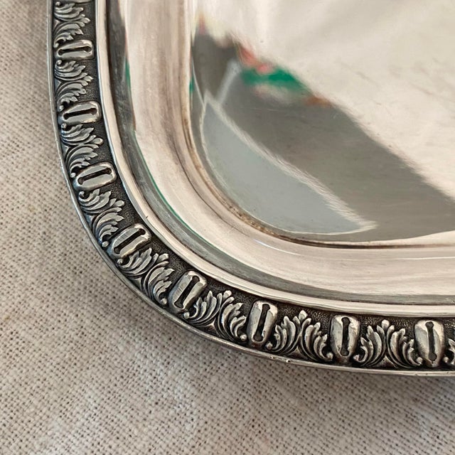 Silver Silver Plated Manning Bowman and Company Monogrammed Serving Tray by Meriden, Connecticut For Sale - Image 8 of 11