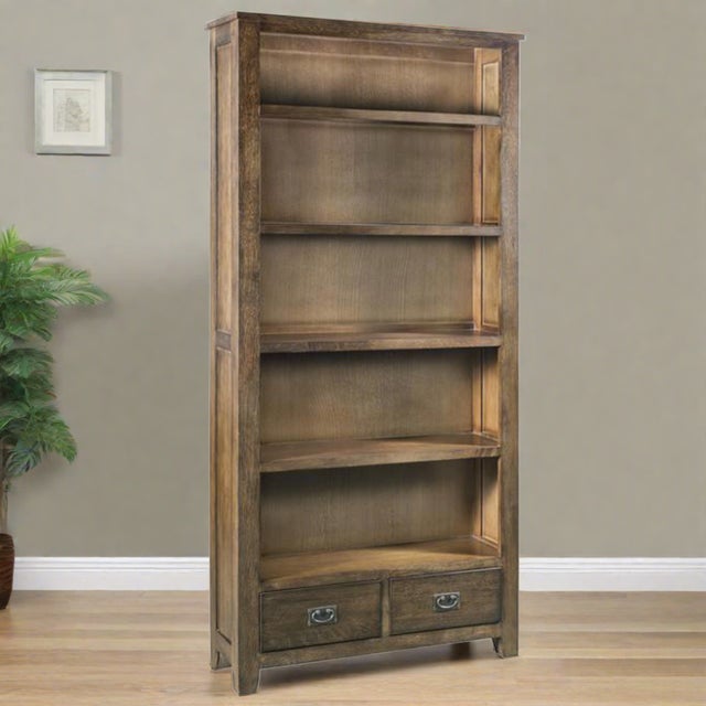Mission Open Shelf Bookcase - Walnut For Sale - Image 13 of 14