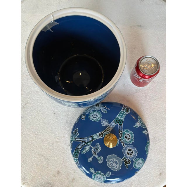 Port 68 Port 68 Transitional Blue Temple Garden Ice Bucket For Sale - Image 4 of 5
