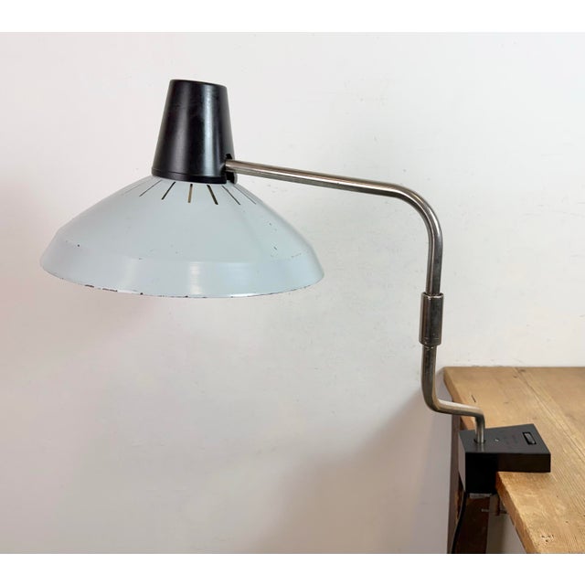 Industrial Grey Factory Office Desk Lamp from Elektrosvit, 1970s For Sale - Image 6 of 18