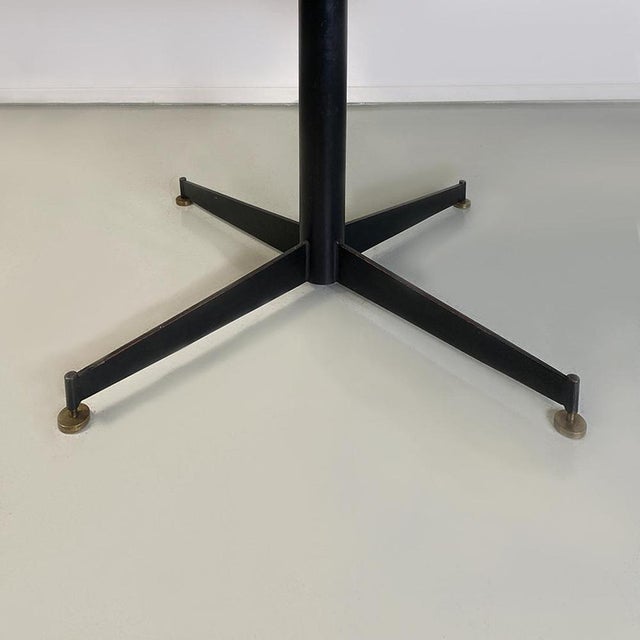 Mid-Century Modern Italian Round Marble, Metal and Brass Dining Table, 1950s For Sale - Image 10 of 12