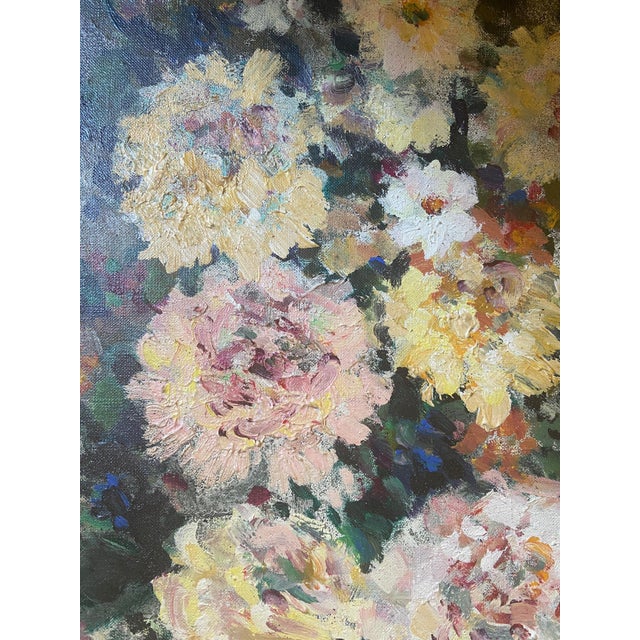 Jean Bréant, Bouquet of Peonies, 1960s, Oil Painting on Canvas For Sale - Image 3 of 9