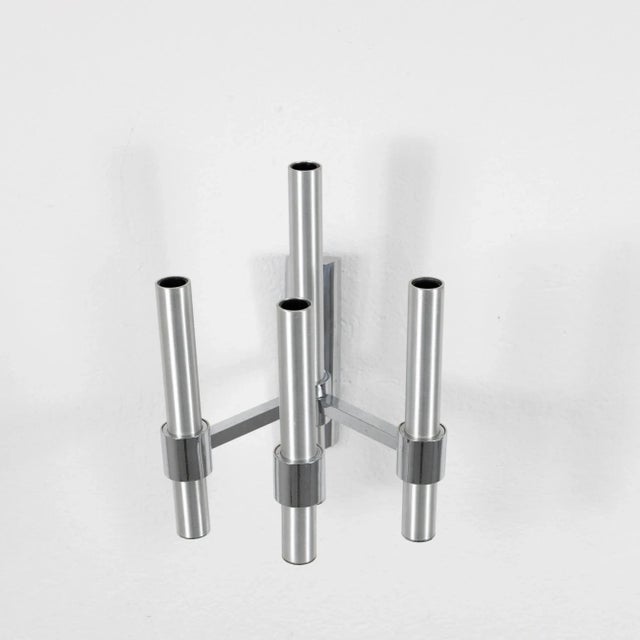 1970s Chromed Metal Wall Lamps, 1970s, Set of 2 For Sale - Image 5 of 12