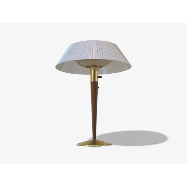 Gerald Thurston, Teak, Brass, Plastic, Table Lamp, Usa, 1960s For Sale - Image 4 of 11