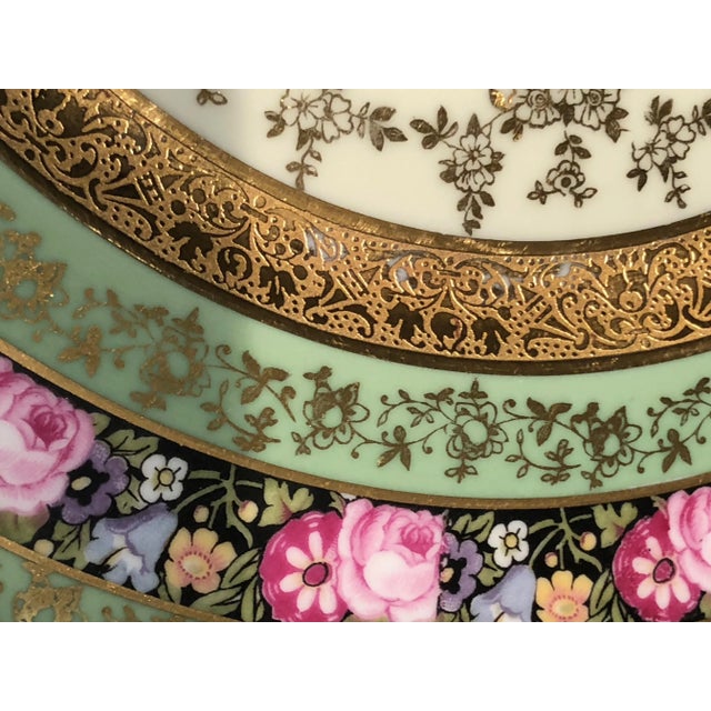 Heinrich & Co. Selb Floral Gold Encrusted Service Plates - Set of 11 For Sale In Miami - Image 6 of 13