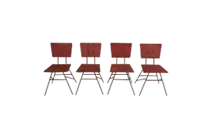 Mid 20th Century Rustic Wood Chairs - Set of 4