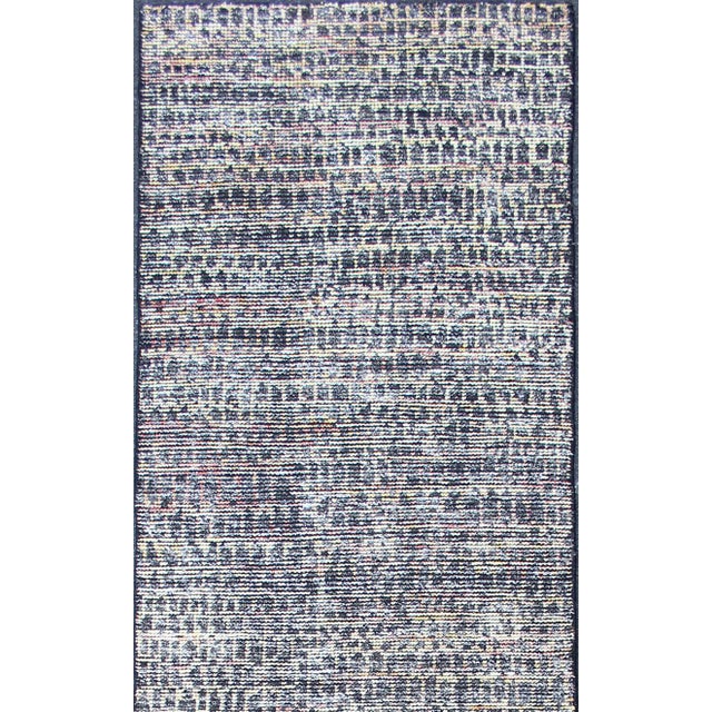 Early 21st Century Modern Runner Rug With Textured Pattern in Gray, Blue, and Multicolor Accents 2'7 X 10'0 For Sale - Image 5 of 12