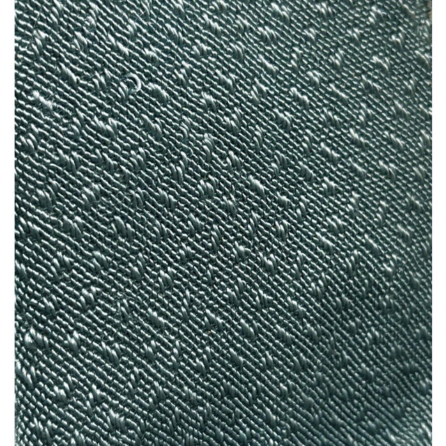Vintage Teal Frieze Upholstery Fabric- By the Yard For Sale - Image 4 of 4