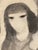 Marie Laurencin Female French Artist Fille Avec Chat Signed Marie Laurencin' (Lower Right) Charcoal Wash and Crayon on Paper Laid Down to Board For Sale - Image 6 of 12