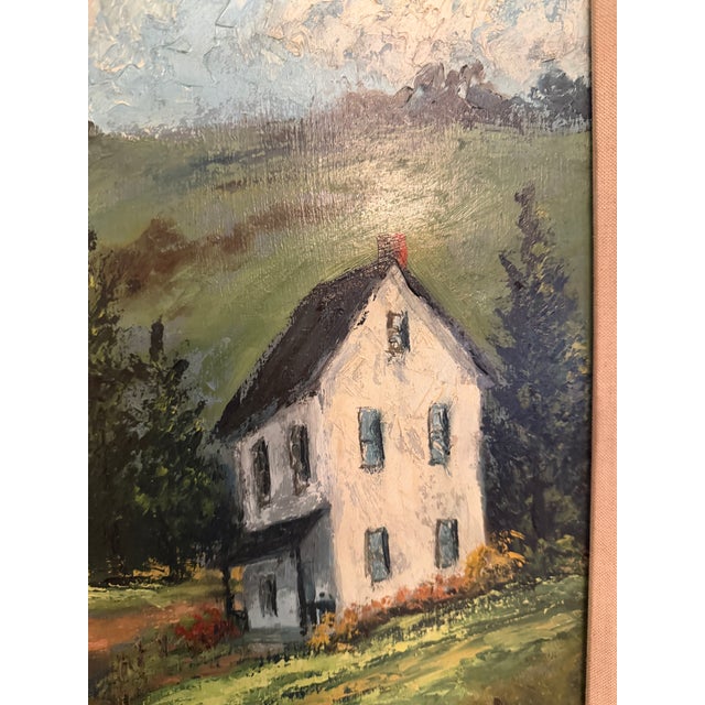 Vintage D. Snyder Dual-Signed Impasto Landscape Painting in Ornate Gallery Frame For Sale - Image 6 of 16