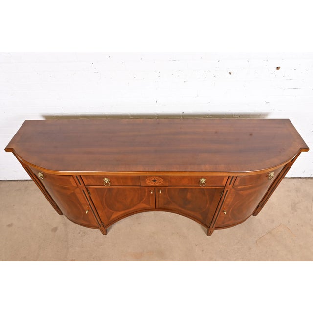 Brown John Widdicomb Regency or Neoclassical Mahogany and Burl Wood Sideboard Credenza or Bar Cabinet For Sale - Image 8 of 12