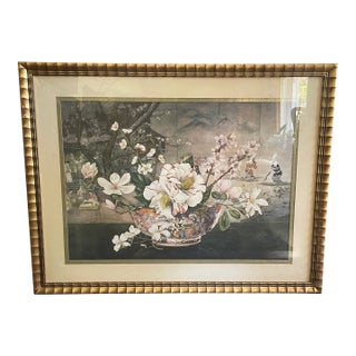 1980s Framed Chinoiserie Art Print For Sale