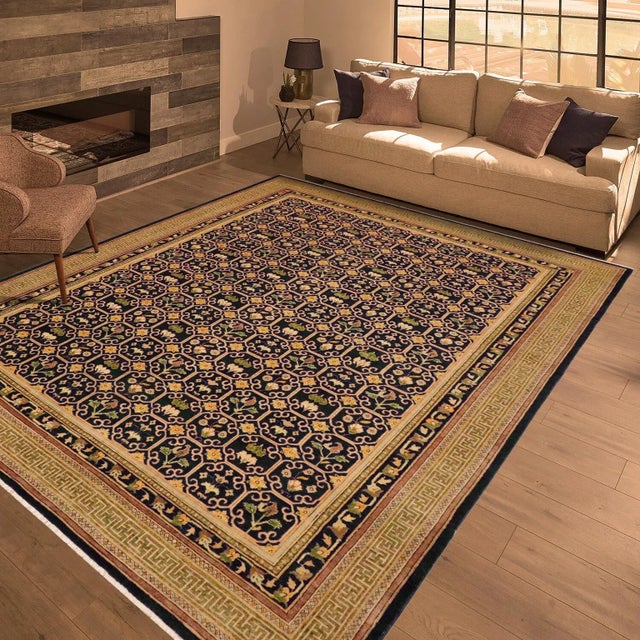 This magnificent Persian-influenced Turkish hand-knotted rug is made by skilled artisans who have the ability to create...