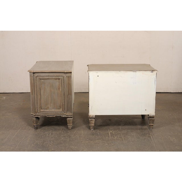 Wood Vintage French Neoclassical Inspired Wood Nightstands With Shelf - A Pair For Sale - Image 7 of 12