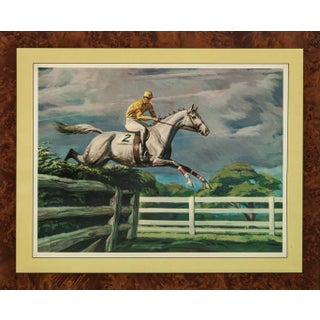 "Grey Jumper" Equestrian Sporting Print For Sale