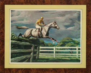 "Grey Jumper" Equestrian Sporting Print