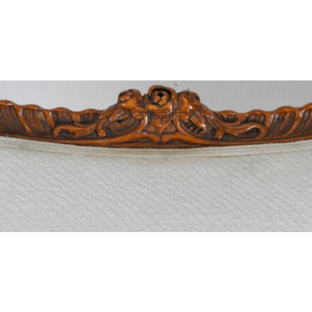 Wood Early 19th Century French Victorian Fabric With Wood Sofa For Sale - Image 7 of 11