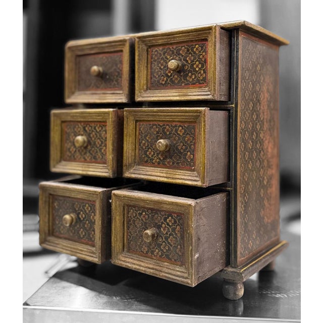 Mini Mid-20th Century Folk Art Hand-Painted Chest of Drawers For Sale - Image 10 of 10