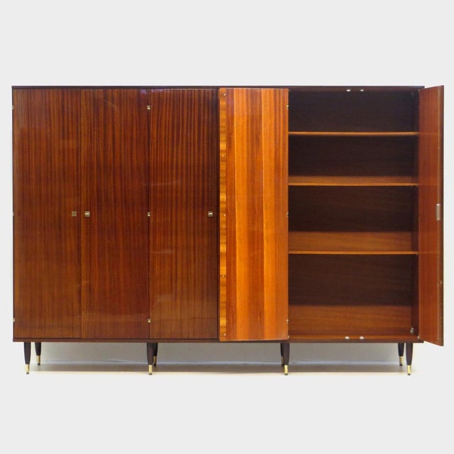 Large Mid-Century Modern Six-Door Wardrobe in Teak, 1960s For Sale - Image 4 of 6