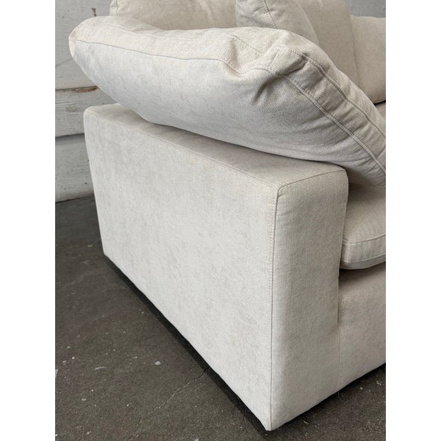 Cream Living Spaces Seven Piece Modular Sectional + Ottoman For Sale - Image 8 of 12